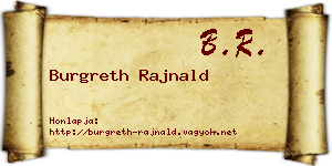 Burgreth Rajnald névjegykártya